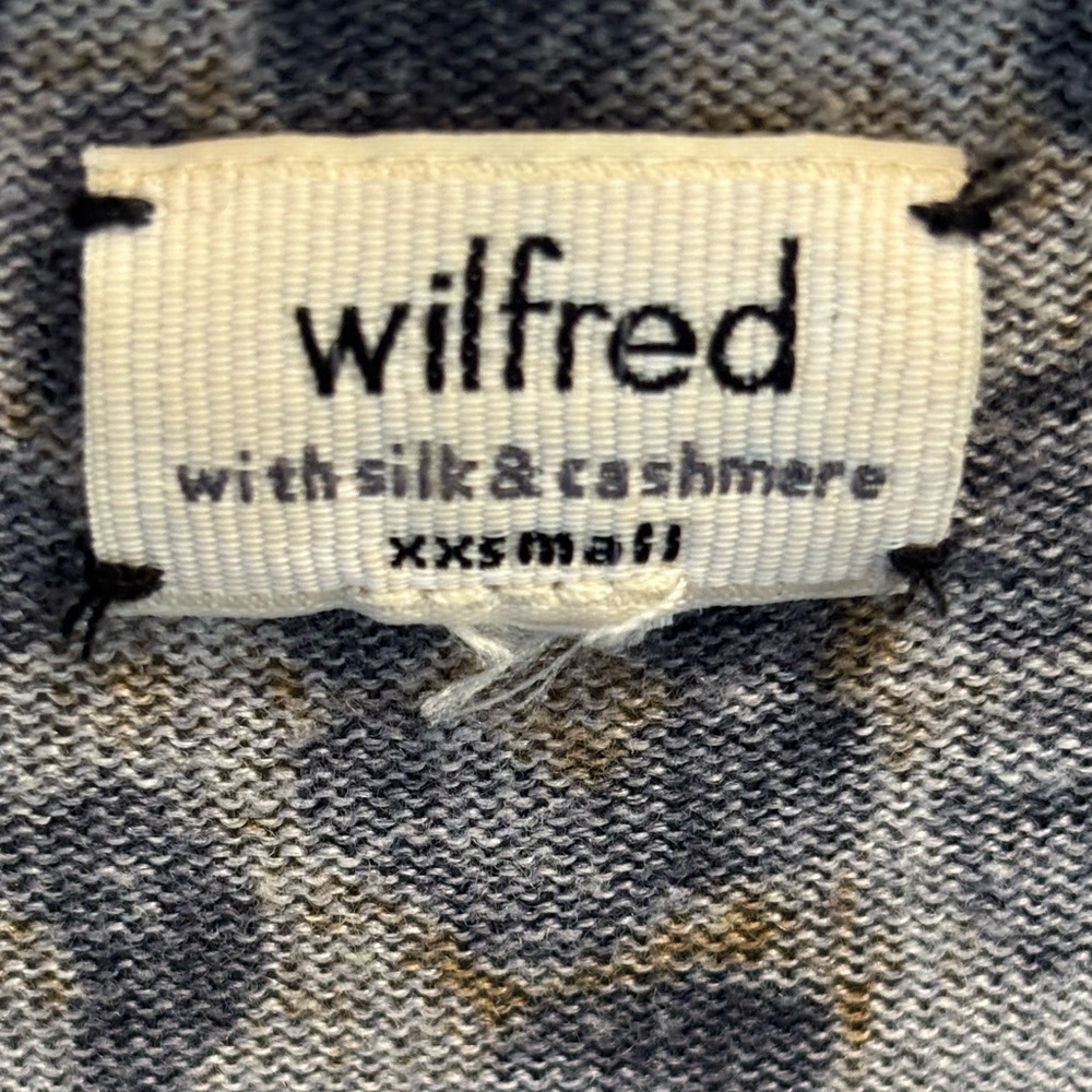 ARITZIA Wilfred Silk Cashmere Blend Animal Print Size XXS Open Cardigan Sweater - Picture 3 of 7